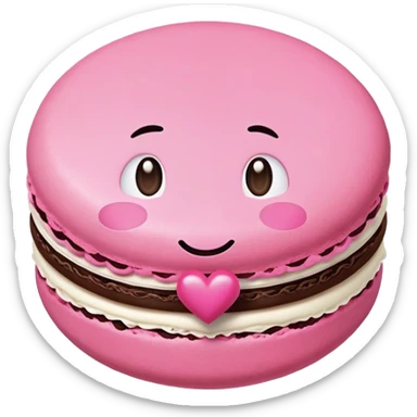 A macaroon blowing a kiss sticker