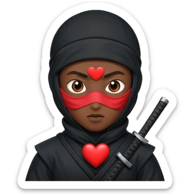 Ninja con ojos de corazón  sticker