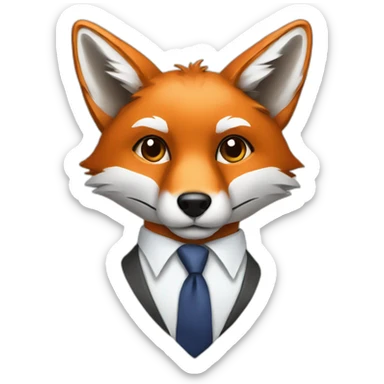 fox wearing a tie sticker