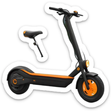 Trottinette électrique noir et orange  sticker