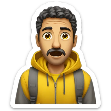 armenian men shocked in yellow sweatshirt sticker