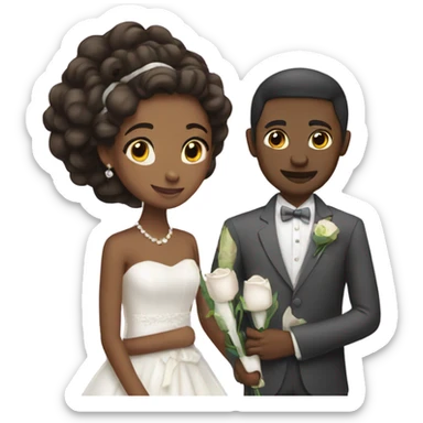 A girl marries her beloved sticker