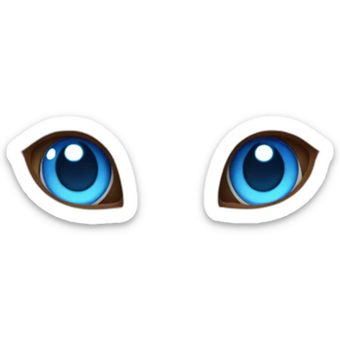 Pink cat with blue eyes and smile sticker