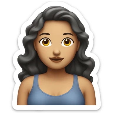 A voluminous girl white sticker