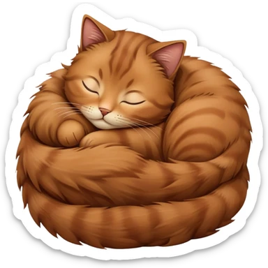 Brown Cat sleep sticker