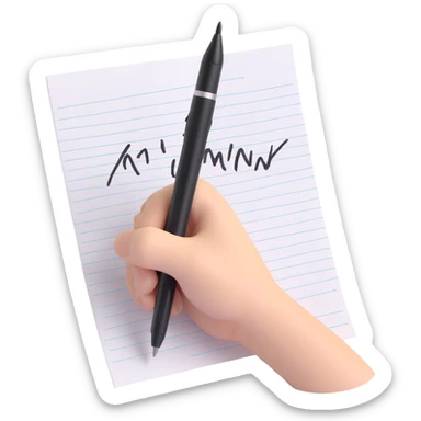 A hand holding a pen, aggressively scribbling on a piece of paper. The pen is clearly visible. The paper is filled with random black scribbles, so dense that most of it looks nearly black sticker