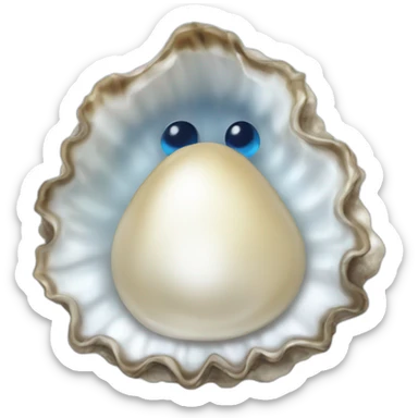 oyster with blue eye instead of pearl sticker
