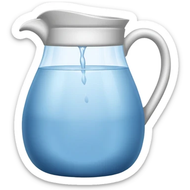 water jug, ceramic pitcher with water sticker