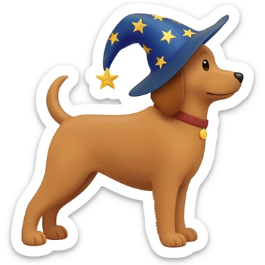 Dog wizard sticker