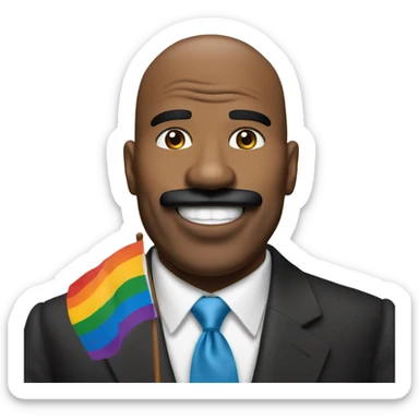 Steve Harvey with a pride flag  sticker
