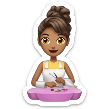 Women nail artist sticker