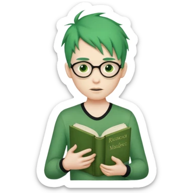 peter has green hair he is creepy he is on a quest to remove all emojis he has a book with all the words that ever exist in his hand he likes fortnite has a reddit thing and a thong and he has a beak sticker