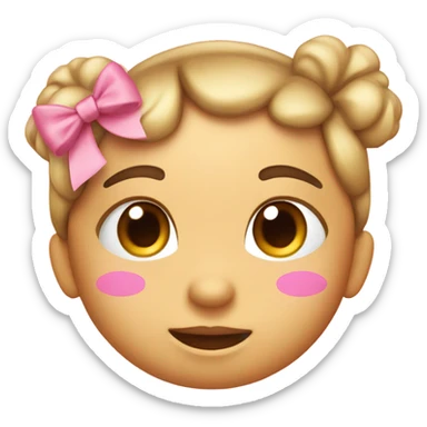 Little pink bows smiley closed eyes heart blush  sticker