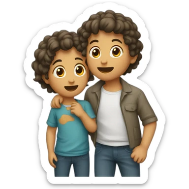 Dos niños abrazando sticker