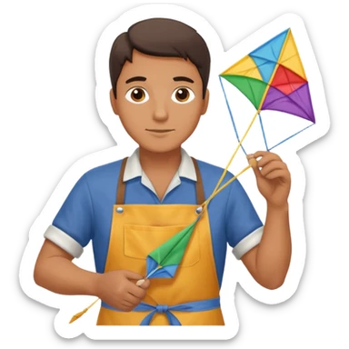 Kite Maker, making a kite pose. sticker