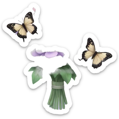 Pastel Purple bouquet with butterflies sticker
