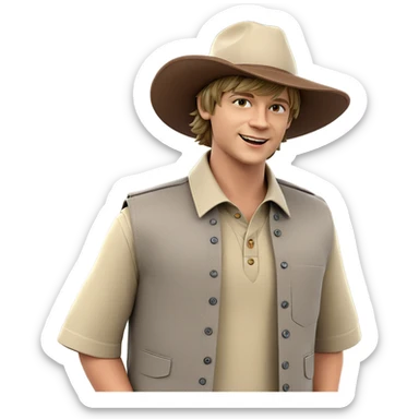 happy boy in stylish vest sticker