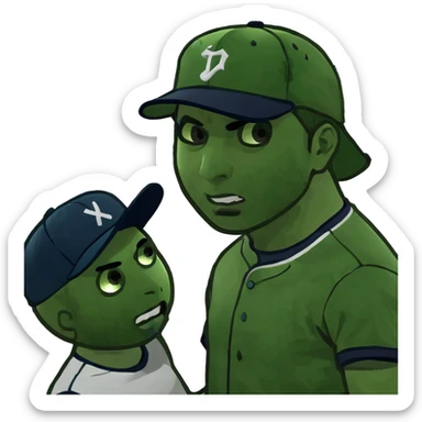 South Korean baseball player hitting man in head with bat sticker