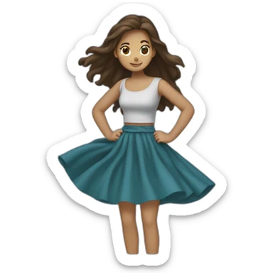 the girl in a skirt is carried by a hurricane sticker