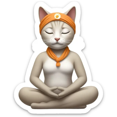 cat head yoga teacher sticker
