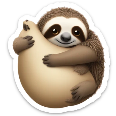 sloth hug hedgehog sticker