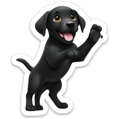 black labrador puppy high five sticker