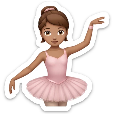 brown hair girl doing ballet sticker