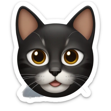 Cara de gato negro con manchitas marrones  sticker