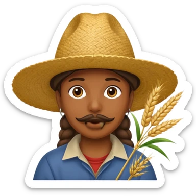 Campechano con una ramita de trigo en la boca sticker