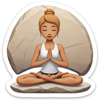 A person stands on a stone doing  yoga sticker