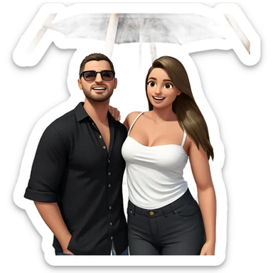 friends enjoying a sunny day sticker