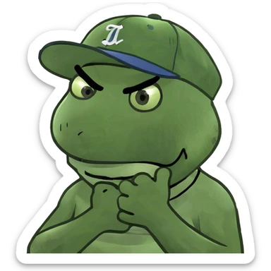 screaming guy with arms crossed holding neck sticker