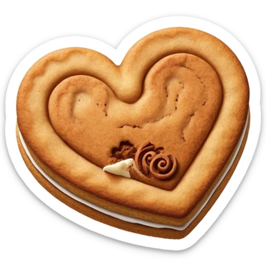 snicker doodle cookie with cinnamon powder on top in a heart shape cookie sticker