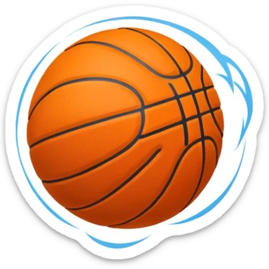 Un emoji de un balón de básquet transparente  sticker