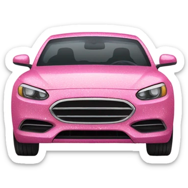 Pink car with glitter and decorated flowers  sticker