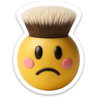 Create a realistic makeup brush emoji in a photorealistic style with the background removed. sticker