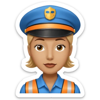 Wearing a parking attendant hat sticker