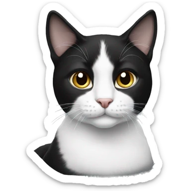 Black and white cat sticker