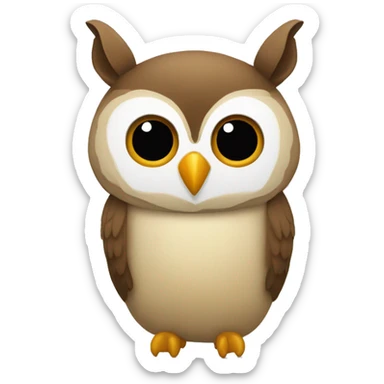 un buho con piernas de burro y oreja derretida sticker