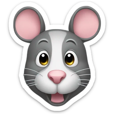 text message of a rat emoji sticker