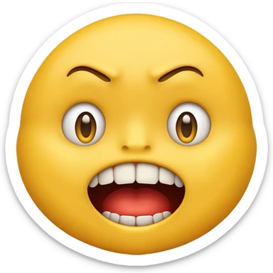 Normal yellow emojie worried mouth teeth clench  sticker