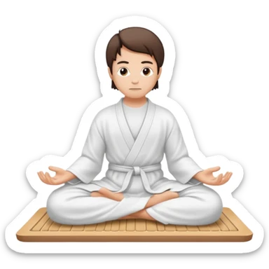 person in meditation pose on a stylized nail board sticker