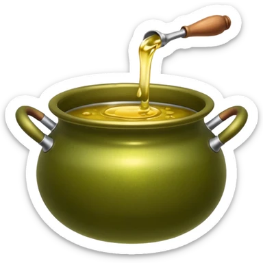 pot with boiling oil sticker