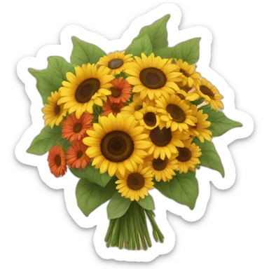 Bouquet with sunflowers and germinis  sticker