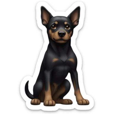 Chien noir en équilibre sur les pattes avants sticker