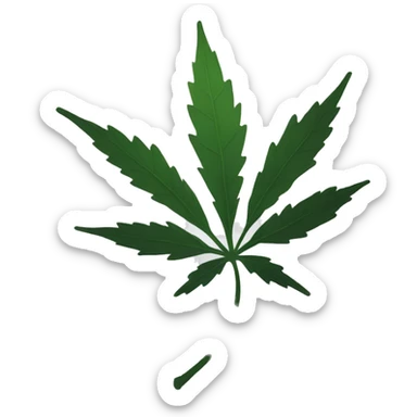 black outline of a weed leaf sticker