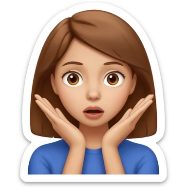 suprised angle, hands on cheeks sticker