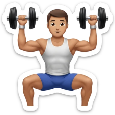 fit man wearing clothes lifting dumbbell,sideways photo sticker