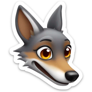 jackal smiling face with heart eyes sticker