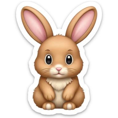 A fuzzy tan bunny  sticker